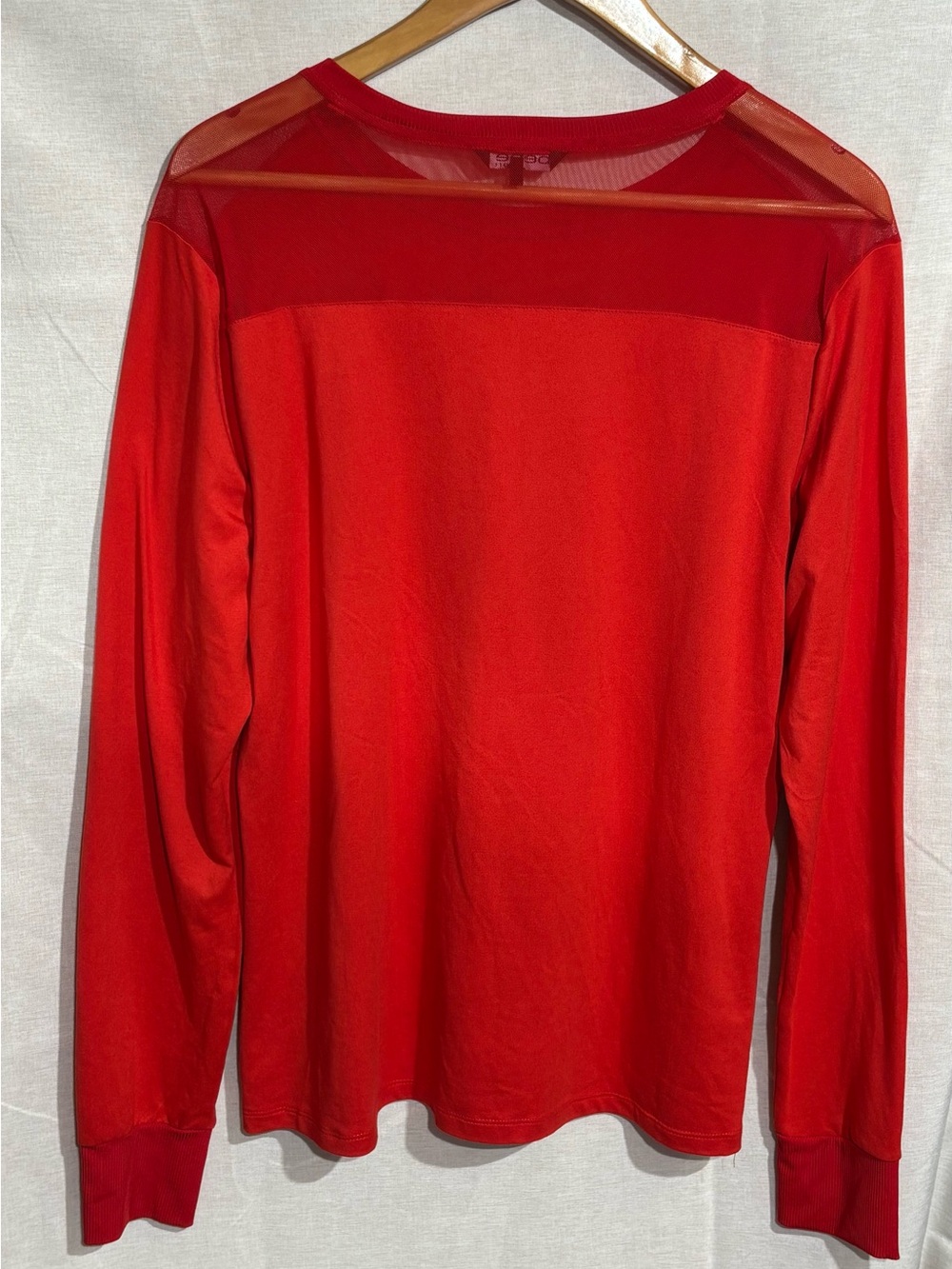 Bebe Sport • Red Mesh Panel Rhinestone Logo Shirt XL - Picture 3 of 12